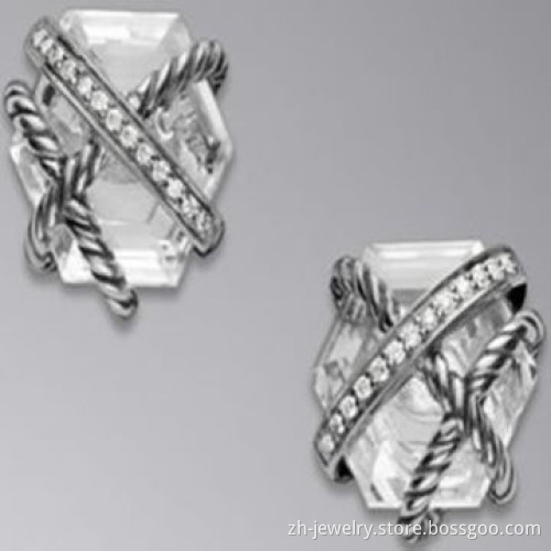 Austrian Crystal Stud Earrings, Available in Yellow and Pink Color